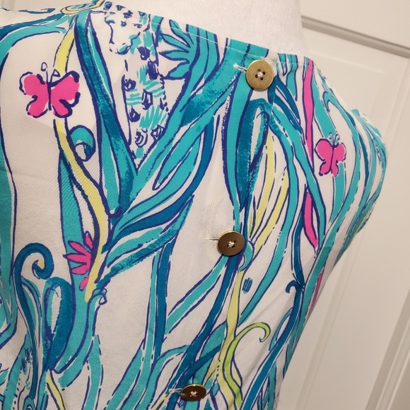 Lilly Pulitzer Iona Silk Tank Blouse Size XS, Preppy, Lightweight, Colorful - Picture 5 of 10